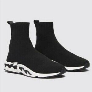 Sandro Flame Soul Sock Sneakers in Black Size 6